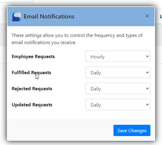 Email Notification Settings